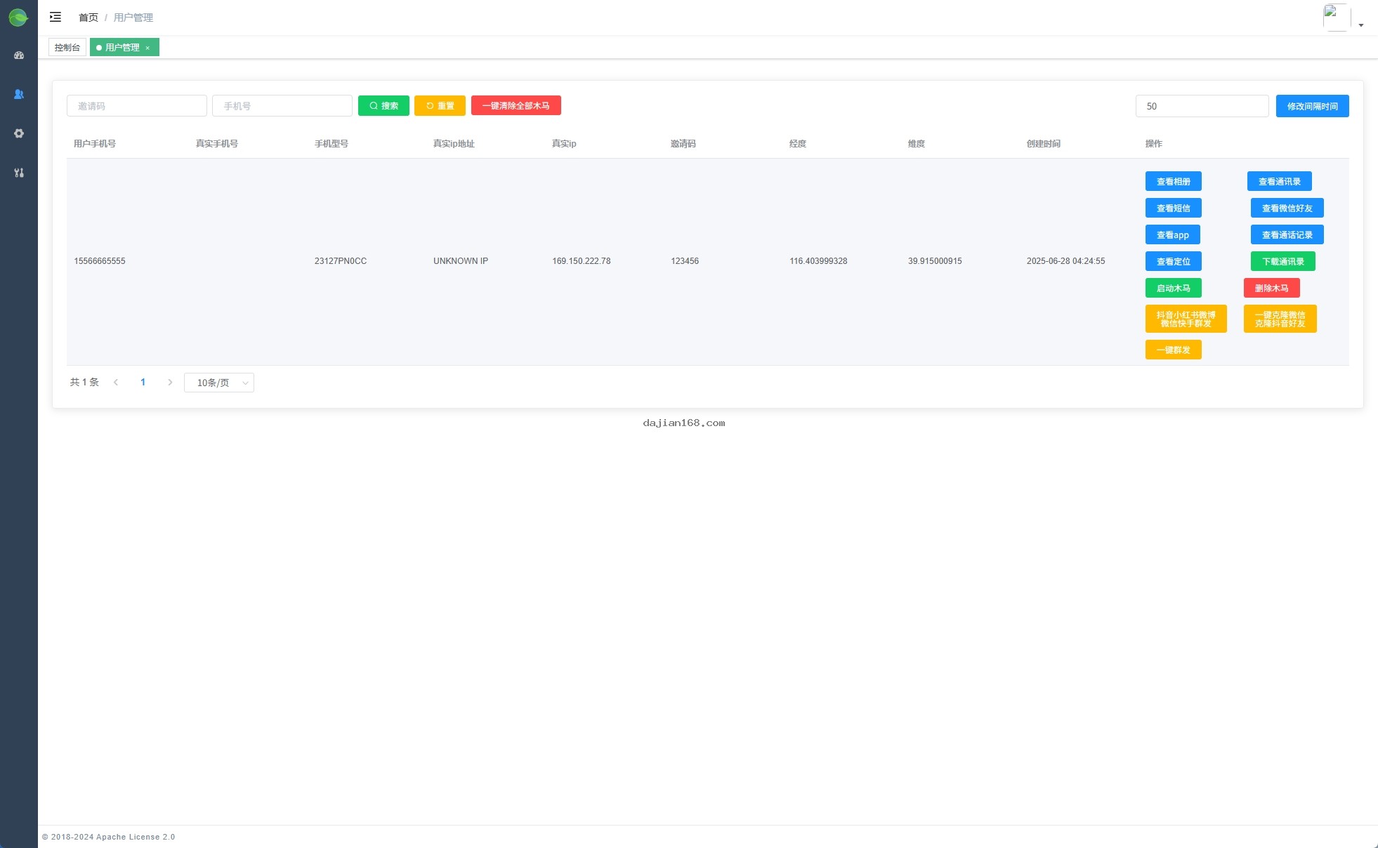 JAVA address book system interface