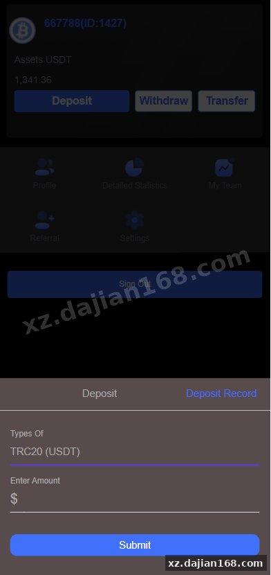 开源版黑色UI游戏竞猜系统/虚拟币大小单双竞猜下注/USDT充值-系统演示站
