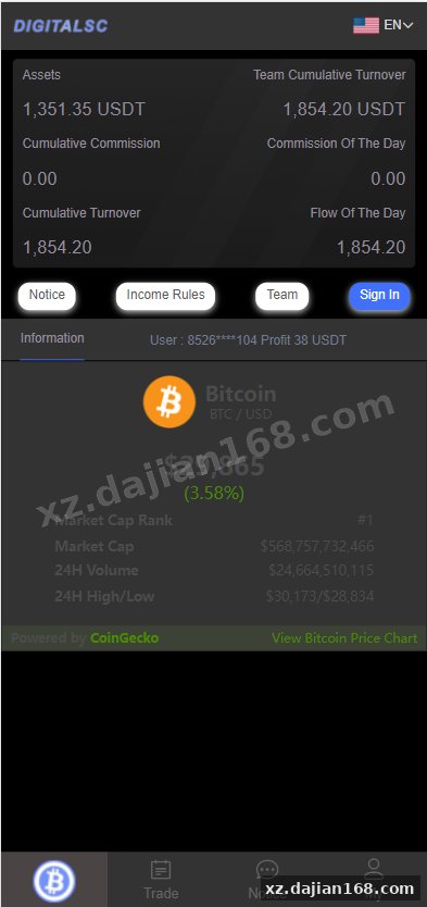 开源版黑色UI游戏竞猜系统/虚拟币大小单双竞猜下注/USDT充值-系统演示站