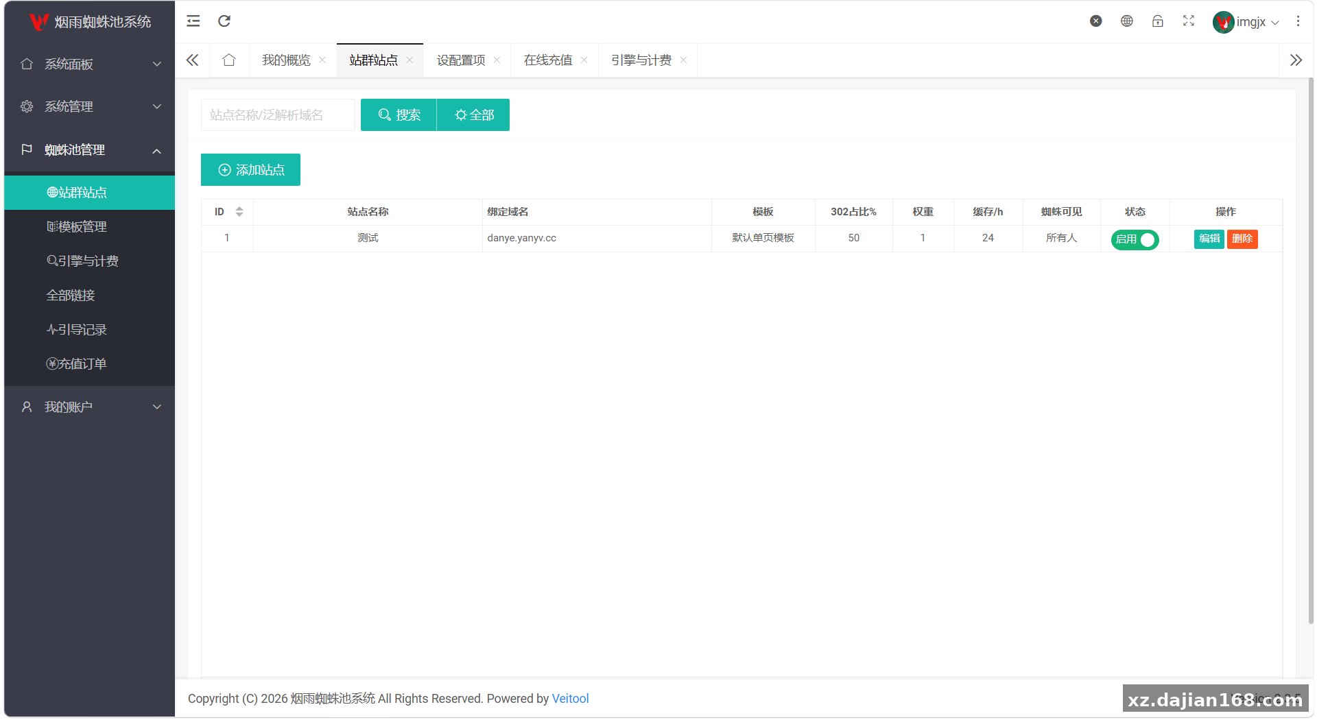 最新多用户站群蜘蛛池/SaaS系统/积分/六大引擎计费/易支付对接 - 搭建168