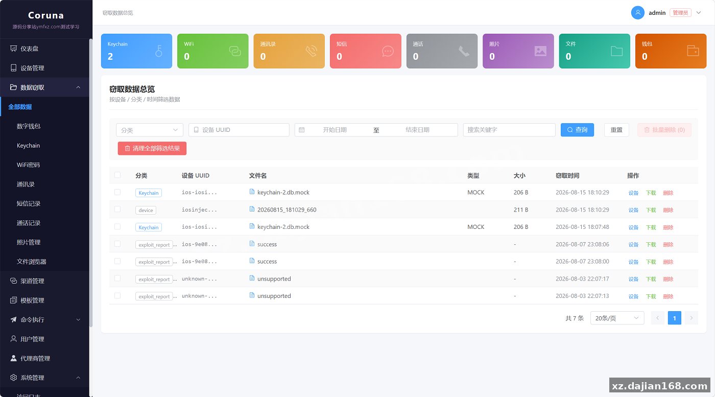 无感iOS浏览器漏洞获取面板（Coruna 全链，iOS 13–18.7）完整源码 + 搭建教程_网站源码_源码分享站